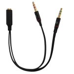 LINK ADATTATORE AUDIO CUFFIE E MICROFONO SU SMARTPHONE CONNETTORI 1 FEMMINA 3,5MM - 2 MASCHIO 3,5MM