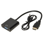 ADATTATORE HDMI-VGA M/F CON CAVO + CAVO AUDIO