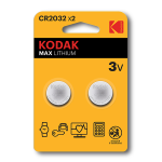 BATTERIA CR2032 3V KODAK MAX LITHIUM 2PZ