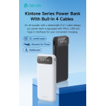 Power Bank serie Kintone con 4 cavi integrati 10000 mAh Nero