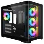 ITEK CASE DARK CAVE CURVED, GAMING TOWER, ATX, 4X12CM ARGB FAN, 2XUSB3, TYPE-C, CURVED TEMP GLASS S